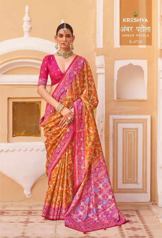 Kreshva Ambar Patola catalog saree wholesale market in mumbai