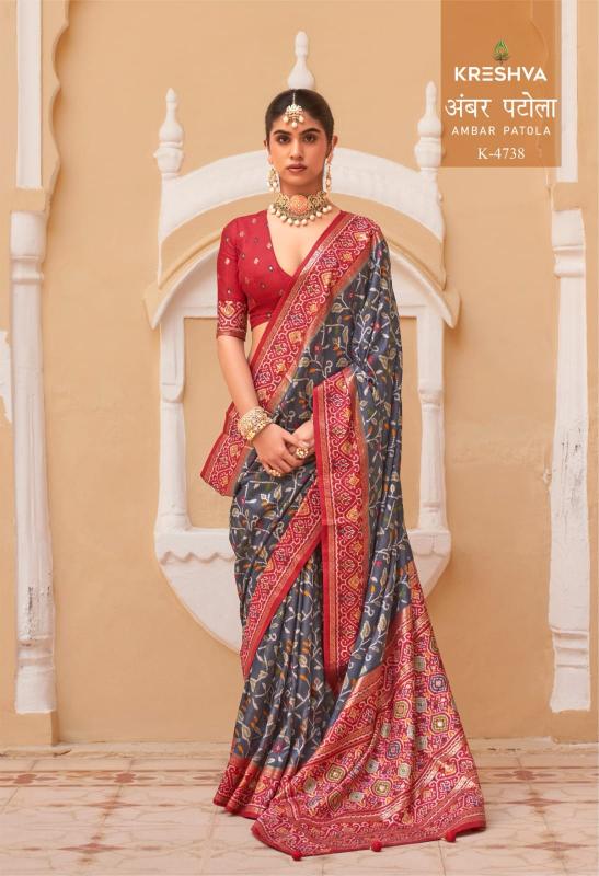 Kreshva Ambar Patola catalog saree wholesale market in mumbai