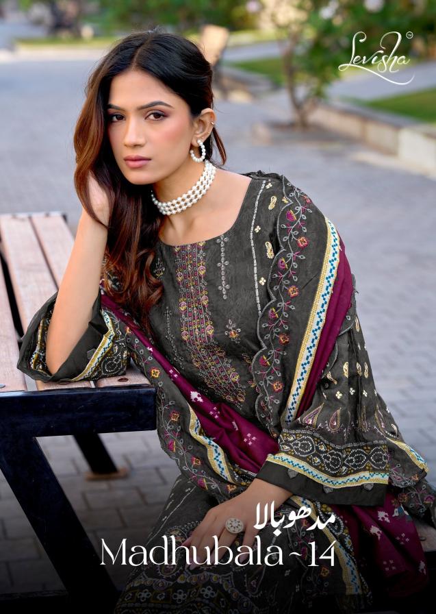 Levisha Madhubala vol 14 catalog dress material wholesaler new tt market ring road surat