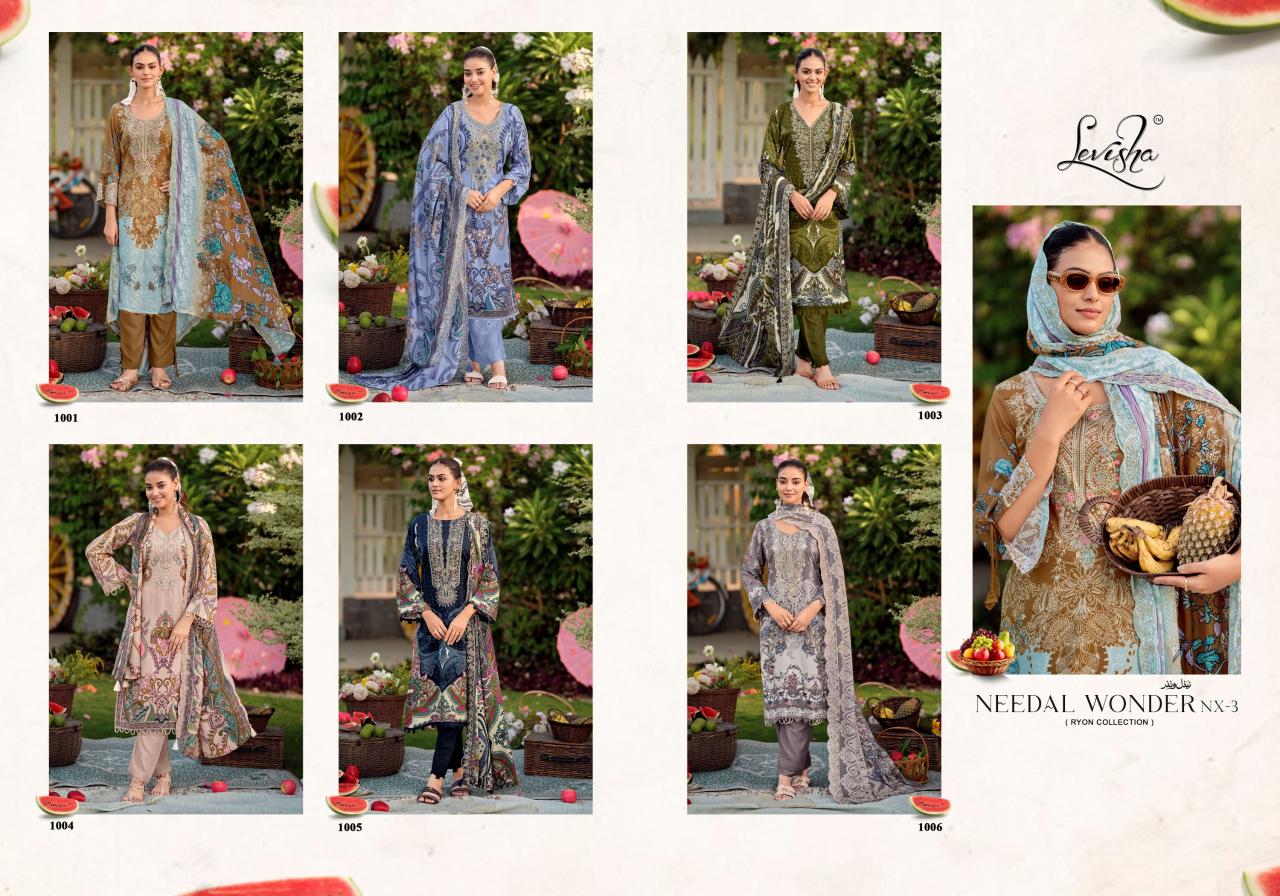 Levisha Needal Wonder Nx 3 catalog dress materials manufacturers in surat