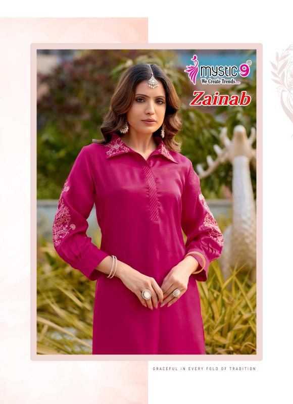 Mystic 9 Zainab vol 1 catalog aarfa kurtis wholesalers no
