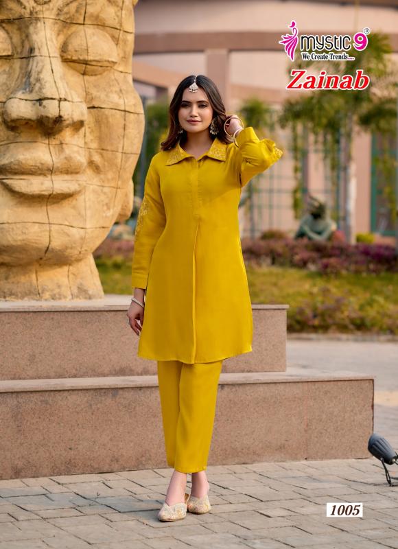 Mystic 9 Zainab vol 1 catalog aarfa kurtis wholesalers no