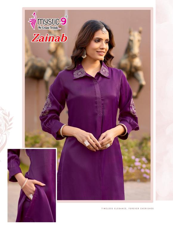 Mystic 9 Zainab vol 1 catalog aarfa kurtis wholesalers no