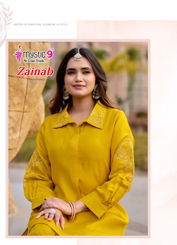 Mystic 9 Zainab vol 1 catalog aarfa kurtis wholesalers no