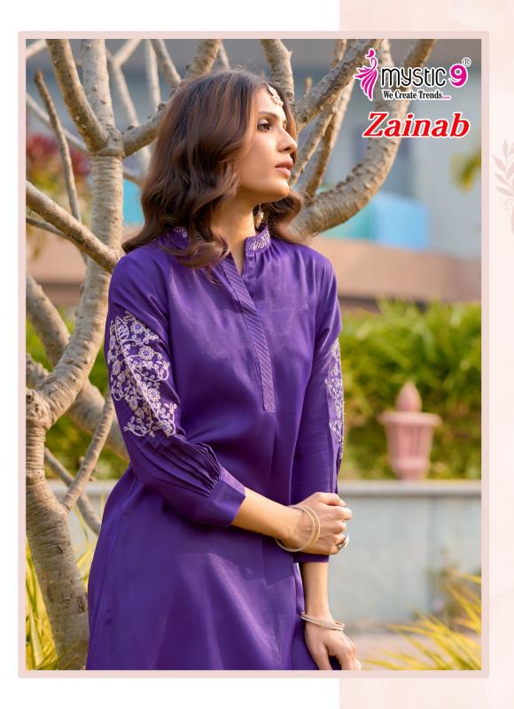 Mystic 9 Zainab vol 1 catalog aarfa kurtis wholesalers no