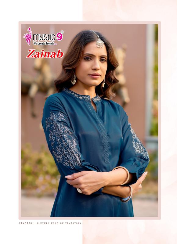 Mystic 9 Zainab vol 1 catalog aarfa kurtis wholesalers no