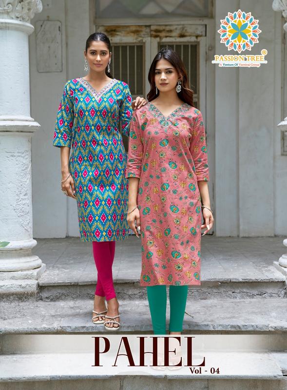 Passion Tree Pahel vol 4 catalog wholesale kurtis in surat with m size