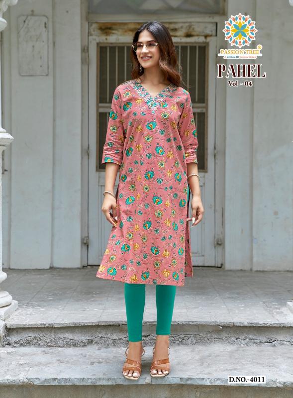 Passion Tree Pahel vol 4 catalog wholesale kurtis in surat with m size