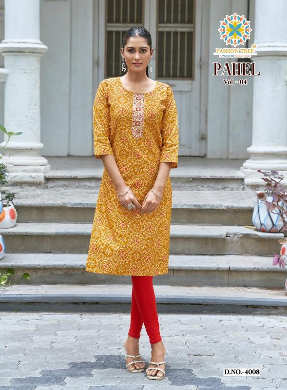 Passion Tree Pahel vol 4 catalog wholesale kurtis in surat with m size