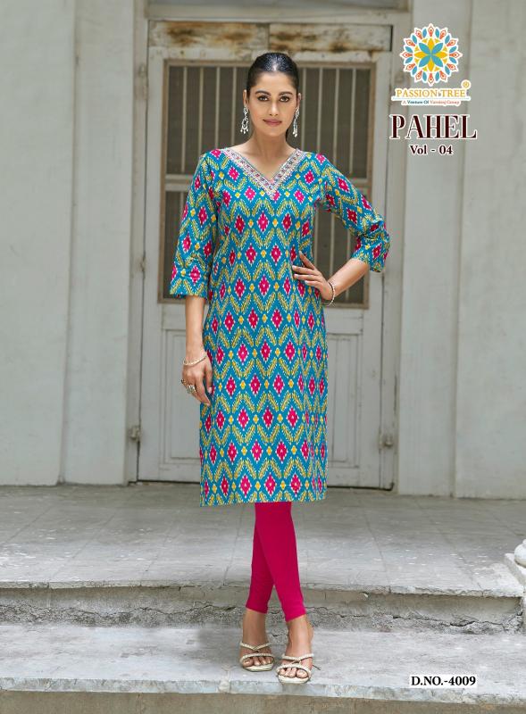 Passion Tree Pahel vol 4 catalog wholesale kurtis in surat with m size