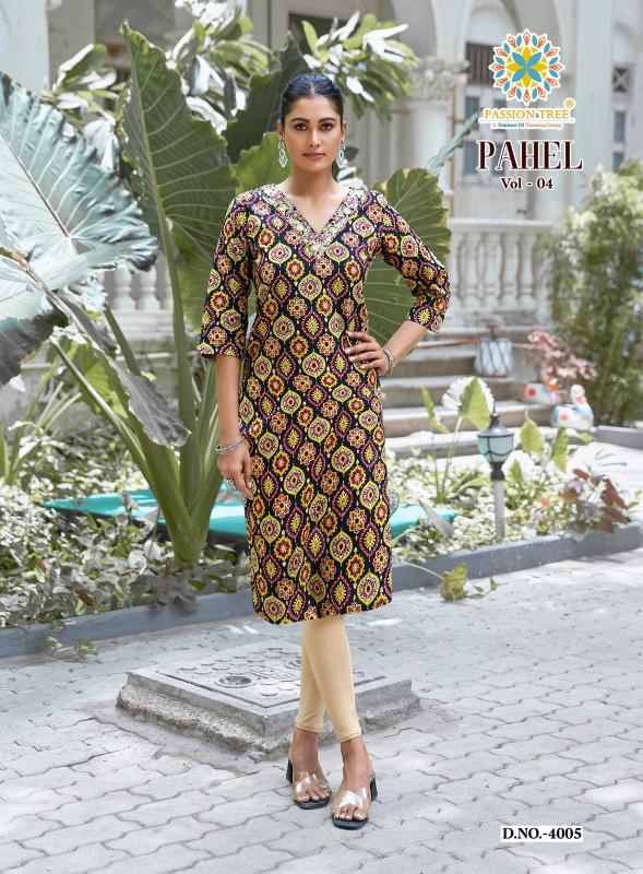 Passion Tree Pahel vol 4 catalog wholesale kurtis in surat with m size