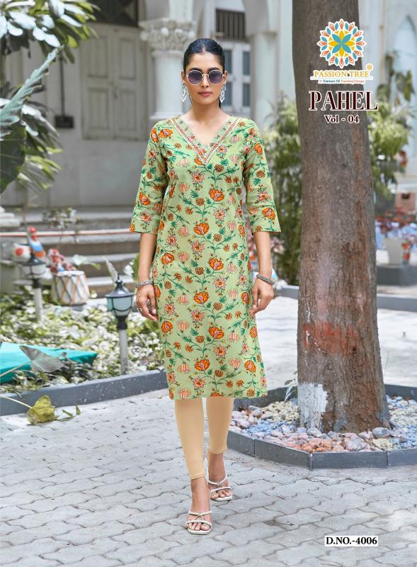 Passion Tree Pahel vol 4 catalog wholesale kurtis in surat with m size