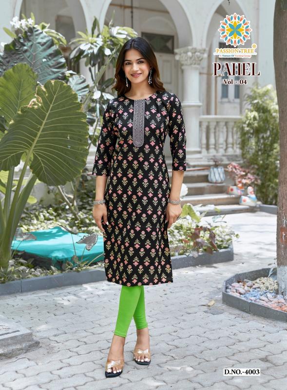Passion Tree Pahel vol 4 catalog wholesale kurtis in surat with m size