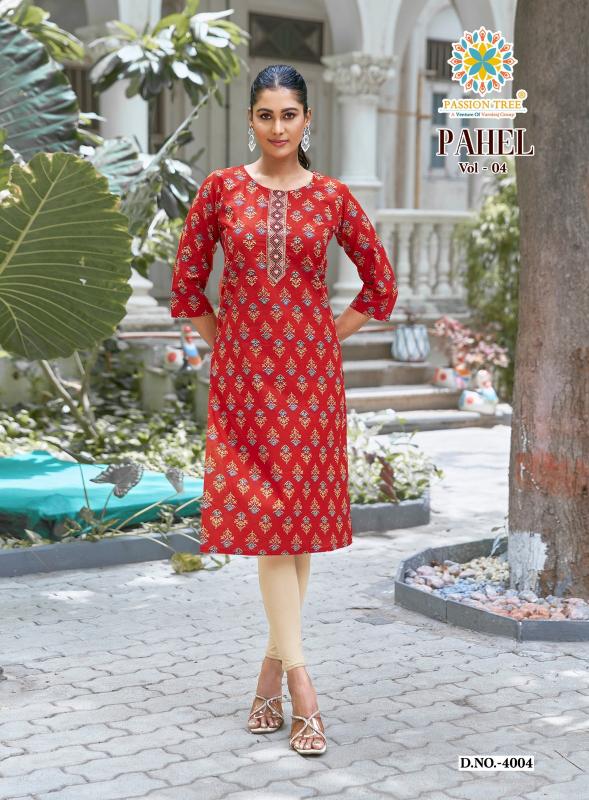 Passion Tree Pahel vol 4 catalog wholesale kurtis in surat with m size
