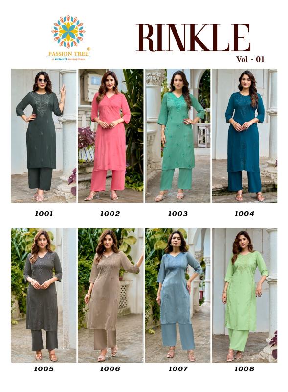 Passion Tree Rinkle vol 1 catalog wholesale co ord sets manufacturers in india