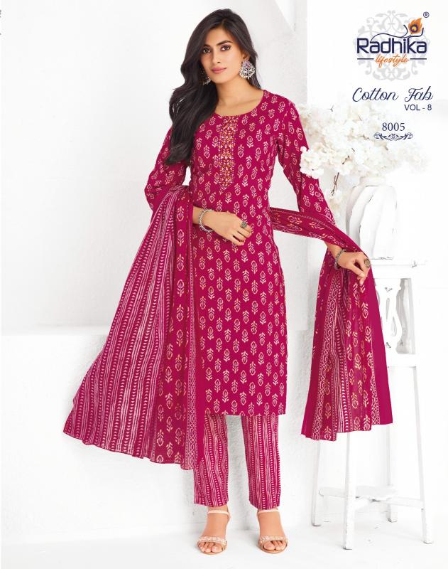 Radhika Lifestyle Cotton Fab Vol 8 catalog wholesale market in delhi for kurtis price