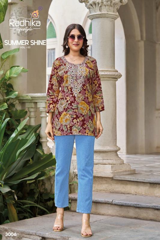 Radhika Lifestyle Summer Shine vol 3 catalog cotton kurti wholesale in chhattisgarh