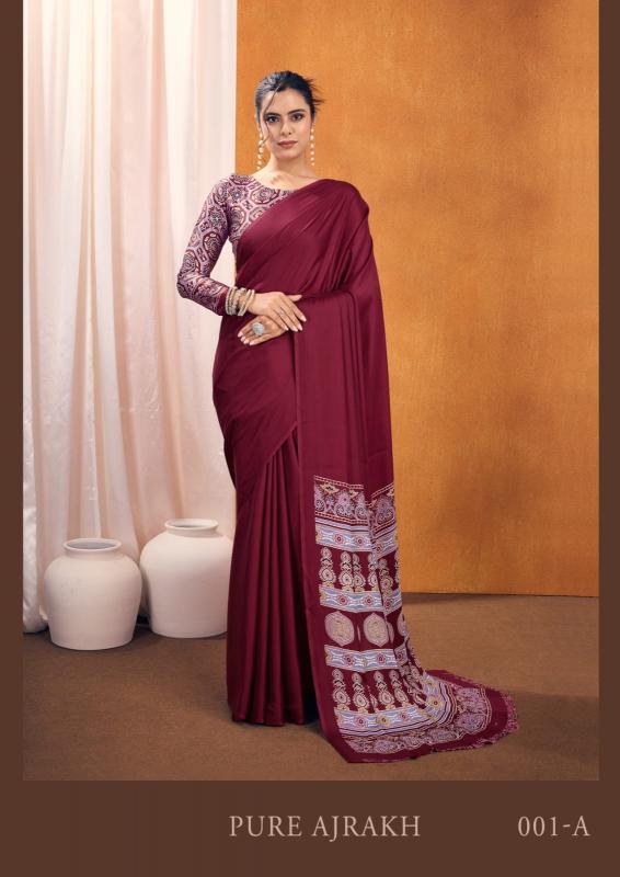 Rajtex Pure Ajrakh 001 catalog best wholesale saree market in kolkata
