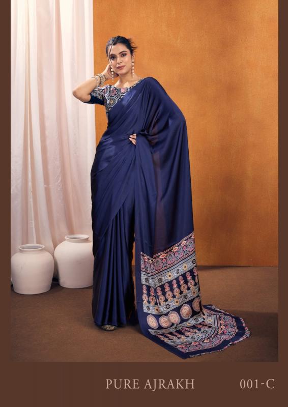 Rajtex Pure Ajrakh 001 catalog best wholesale saree market in kolkata