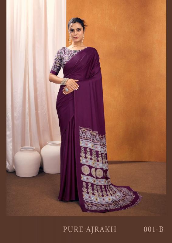 Rajtex Pure Ajrakh 001 catalog best wholesale saree market in kolkata