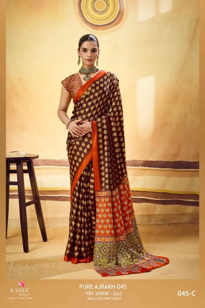 Rajtex Pure Ajrakh 045 catalog surat saree lot wholesale