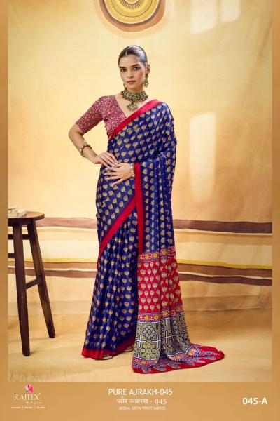 Rajtex Pure Ajrakh 045 catalog surat saree lot wholesale