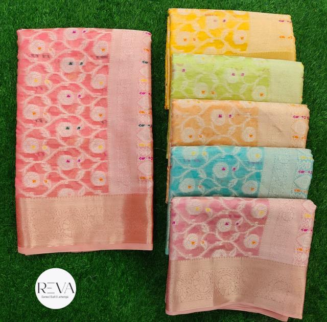 Reva Rainbow Organja Silk vol 1 catalog indian sarees wholesale