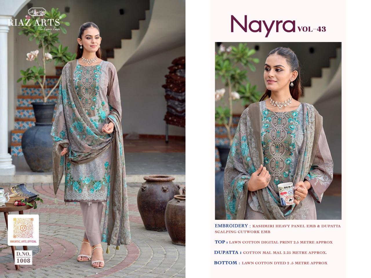 Riaz Arts Nayra vol 43 catalog cotton dress material surat