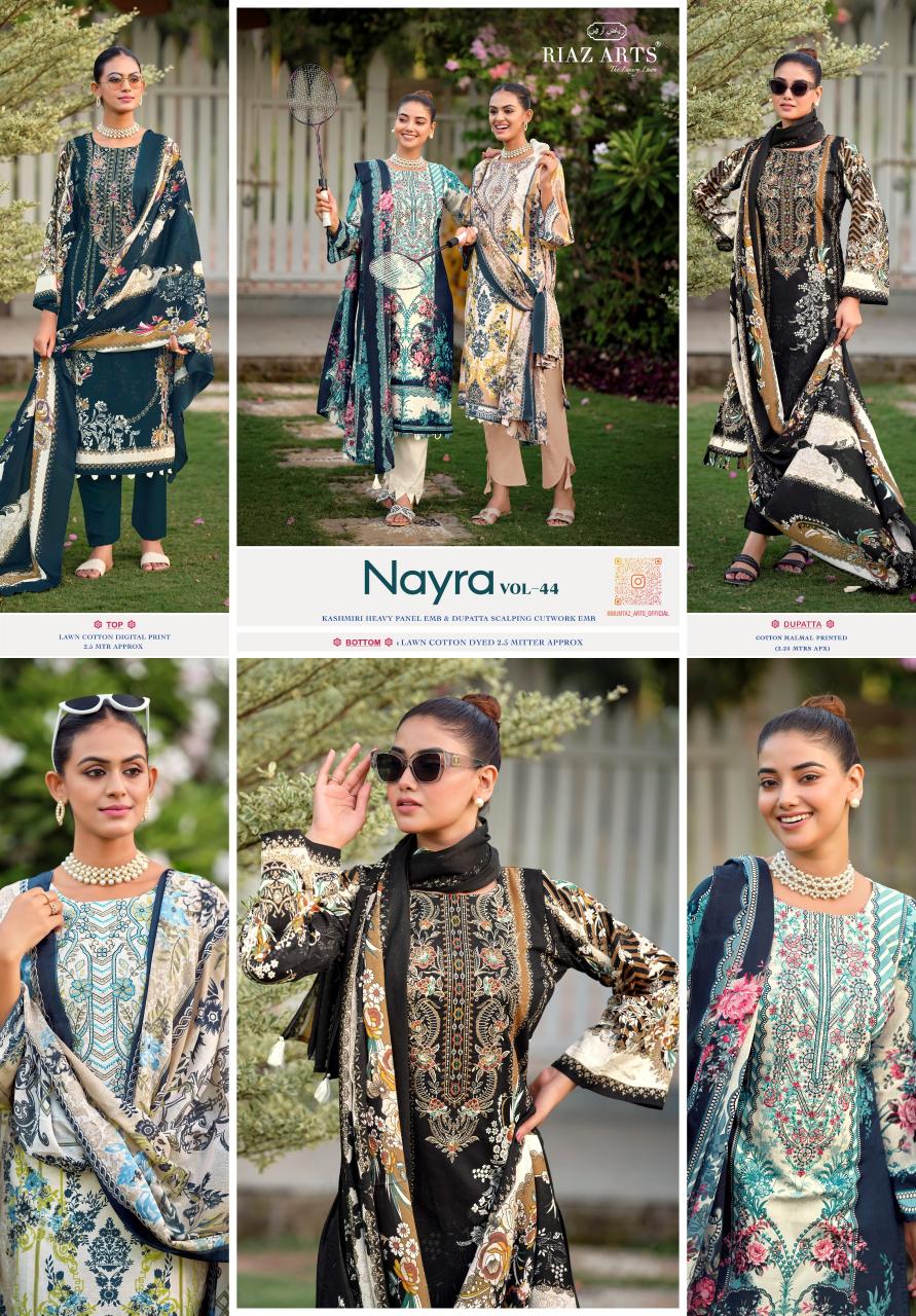 Riaz Arts Nayra vol 44 catalog ethnic dress material surat