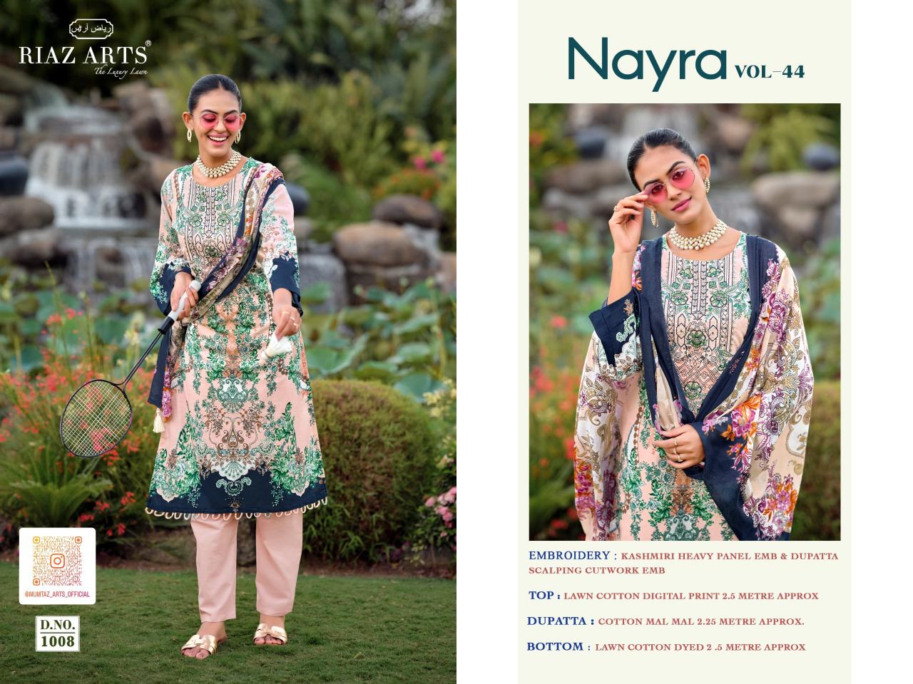 Riaz Arts Nayra vol 44 catalog ethnic dress material surat
