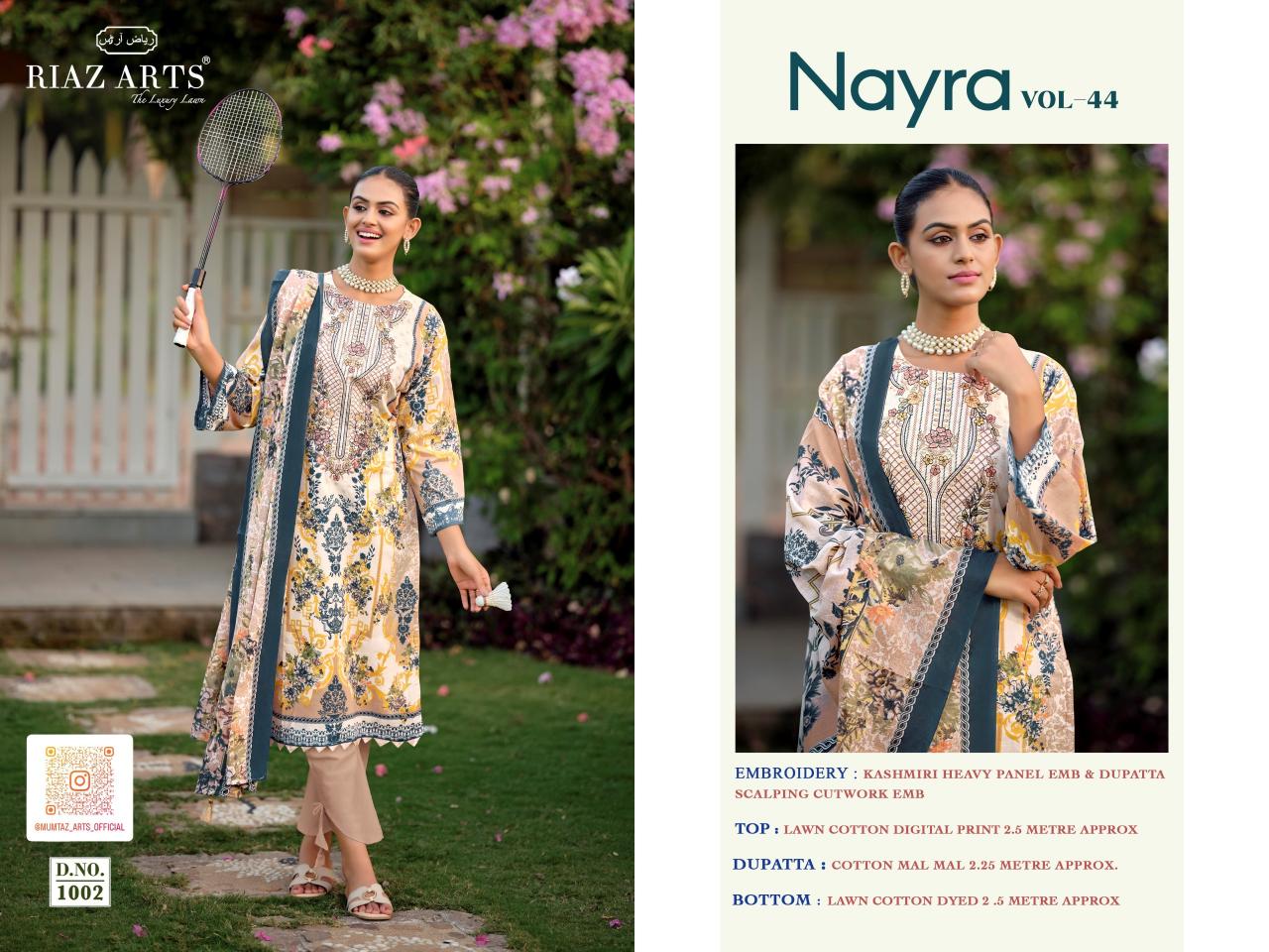 Riaz Arts Nayra vol 44 catalog ethnic dress material surat
