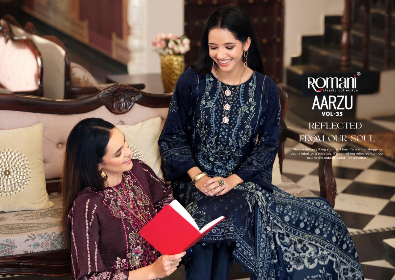 Romani Aarzu vol 35 catalog dress material wholesale in surat online
