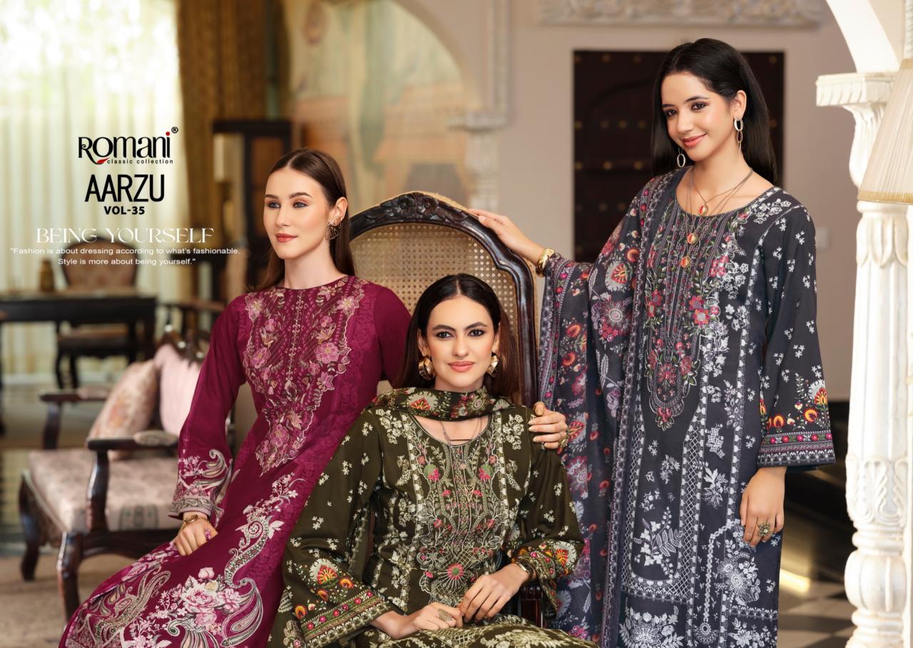 Romani Aarzu vol 35 catalog dress material wholesale in surat online