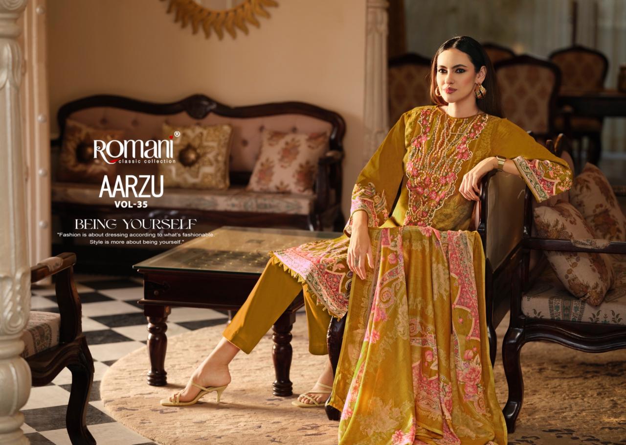 Romani Aarzu Vol 35 – Pakistani Kurti Pant With Dupatta