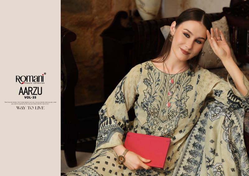 Romani Aarzu Vol 35 – Pakistani Kurti Pant With Dupatta