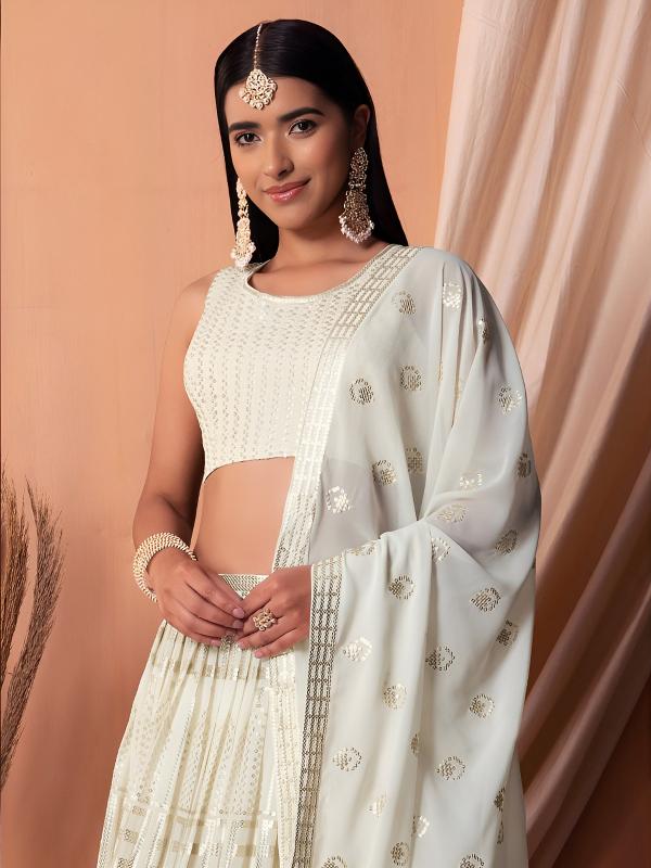 Sabella 15115 White catalog wholesale lehenga shop