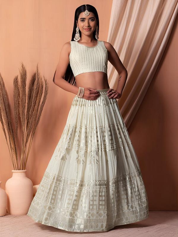 Sabella 15115 White catalog wholesale lehenga shop