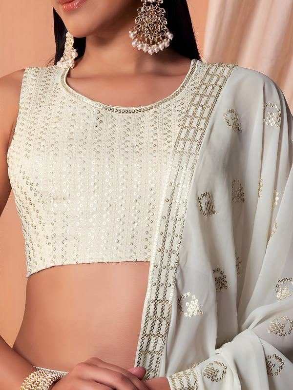 Sabella 15115 White catalog wholesale lehenga shop