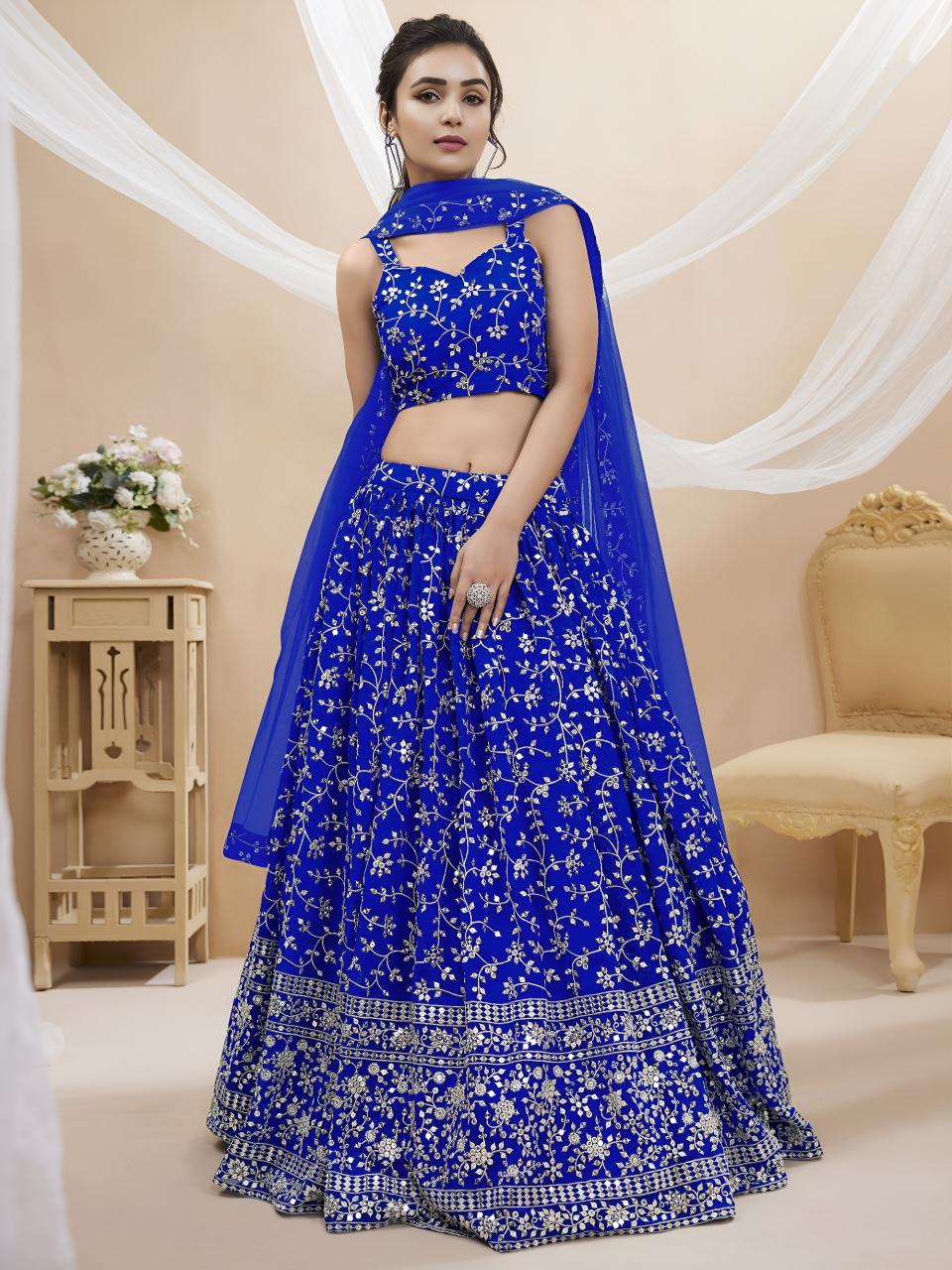 Sabella 401 Blue catalog wholesale lehenga shop in delhi