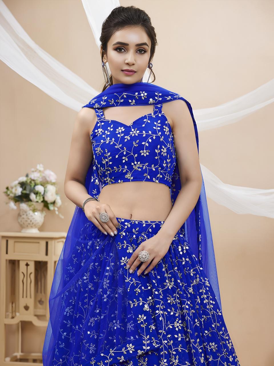 Sabella 401 Blue catalog wholesale lehenga shop in delhi