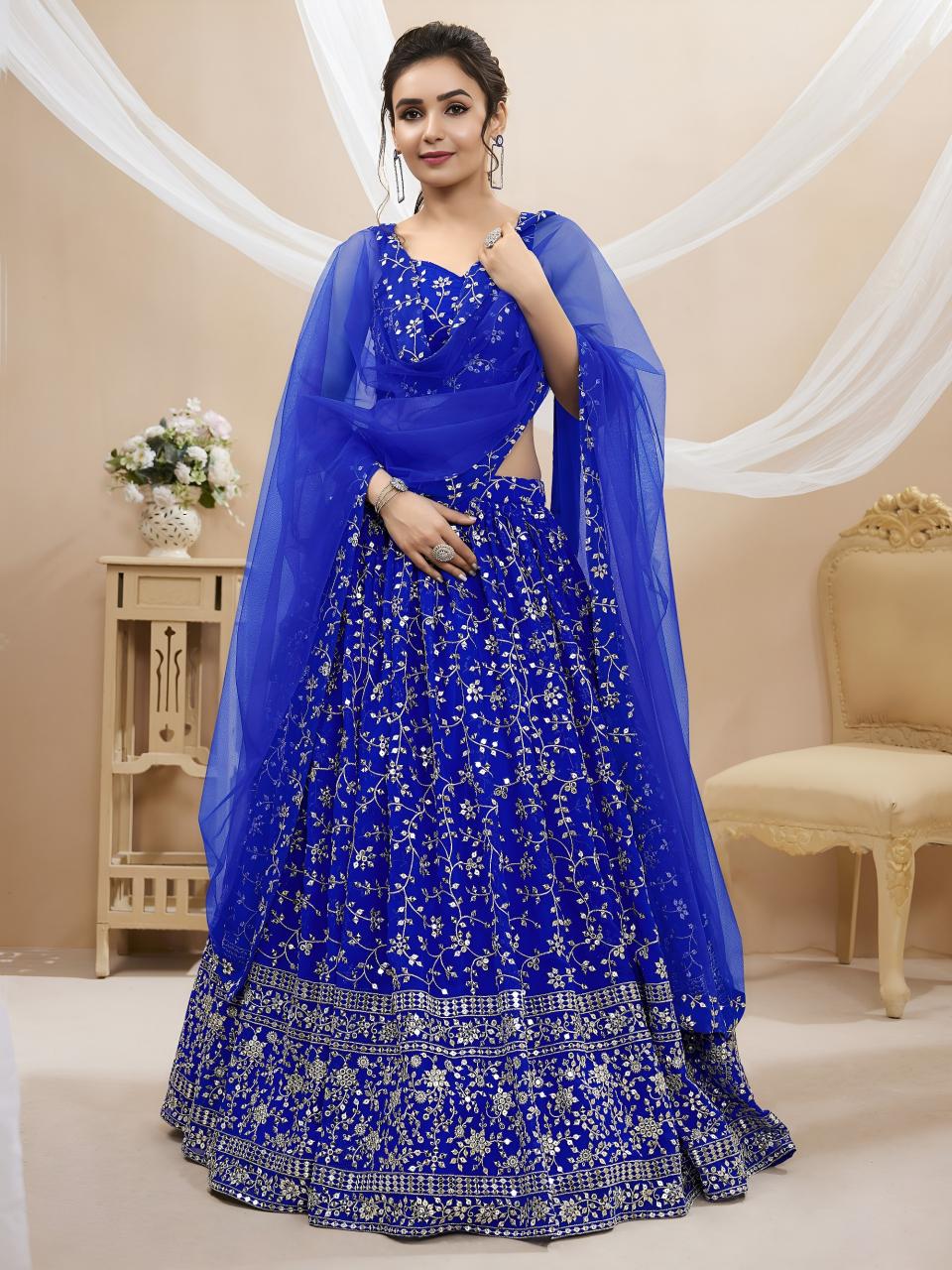 Sabella 401 Blue catalog wholesale lehenga shop in delhi