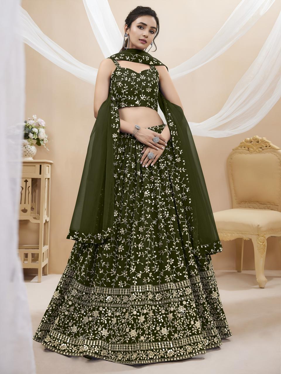Sabella 402 Green catalog wholesale lehenga shops in ludhiana with price