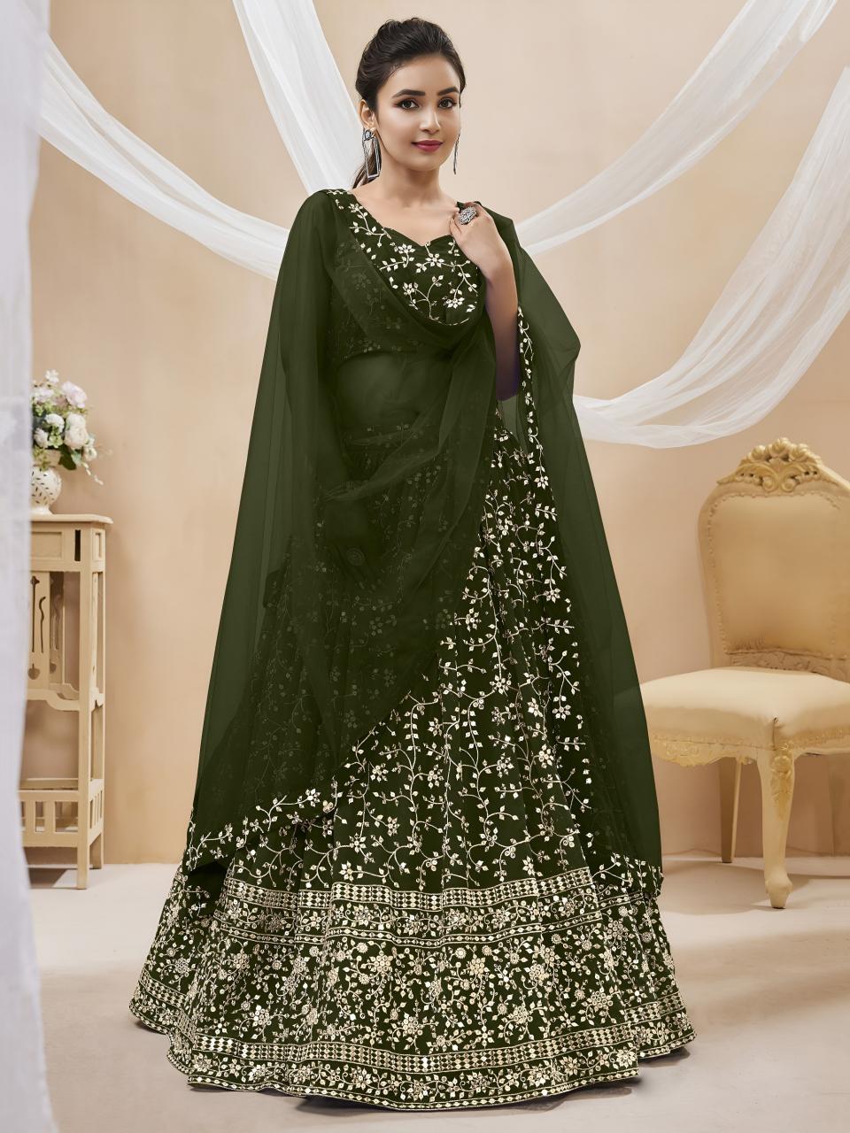 Sabella 402 Green catalog wholesale lehenga shops in ludhiana with price