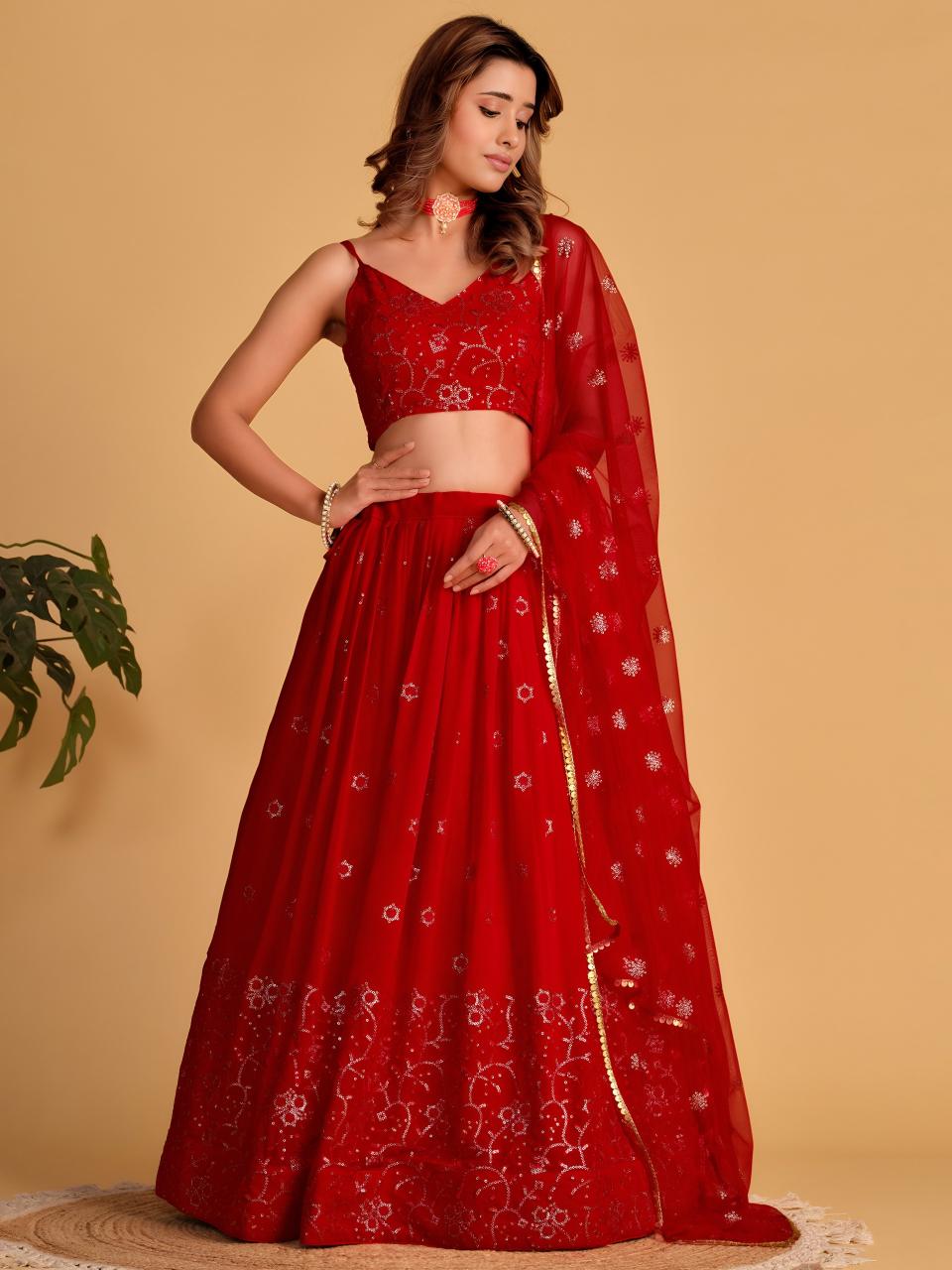 Sabella 5063 Red catalog wholesale lehenga shops in chickpet bangalore