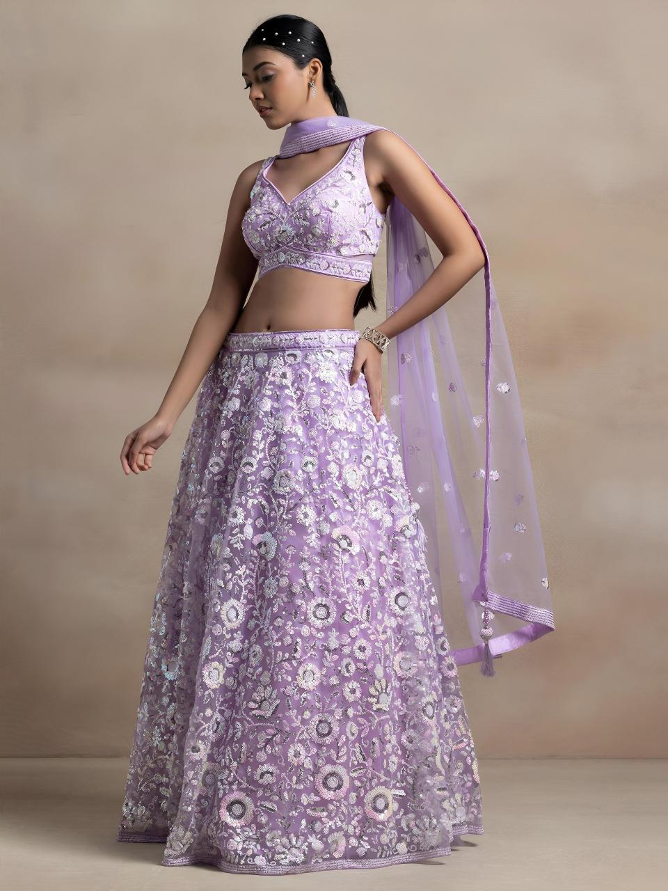 Sabella 5126 Lavender catalog ahmedabad lehenga choli wholesale market
