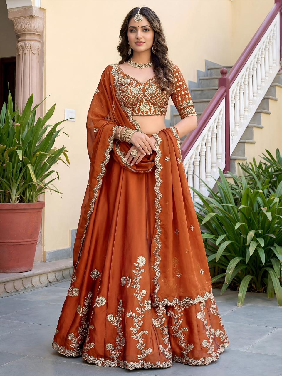 Sabella 5135 Orange catalog lehenga choli wholesale rate