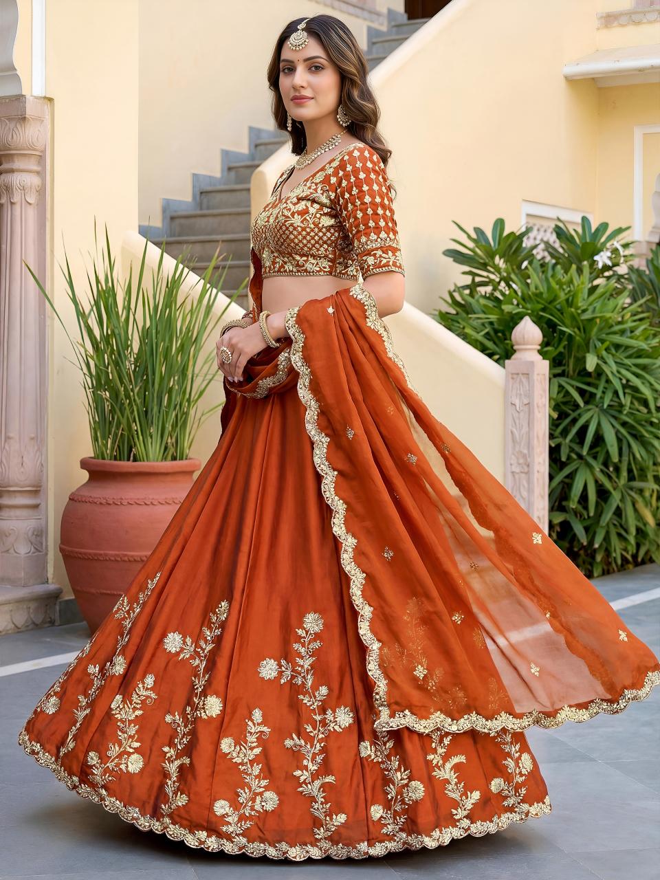 Sabella 5135 Orange catalog lehenga choli wholesale rate