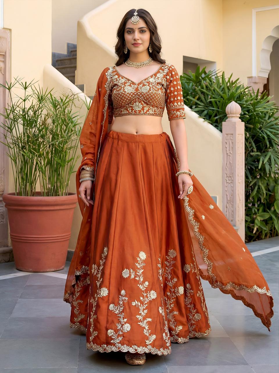 Sabella 5135 Orange catalog lehenga choli wholesale rate