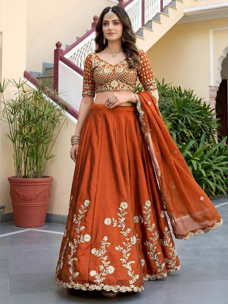 Sabella 5135 Orange catalog lehenga choli wholesale rate