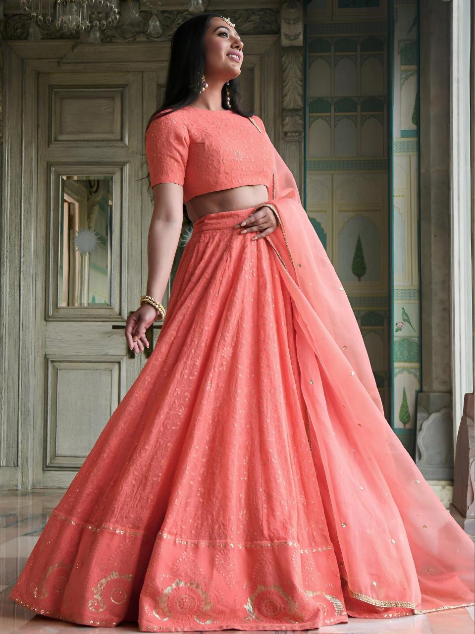 Sabella 7083 Peach catalog lehenga choli wholesalers surat surat gujarat